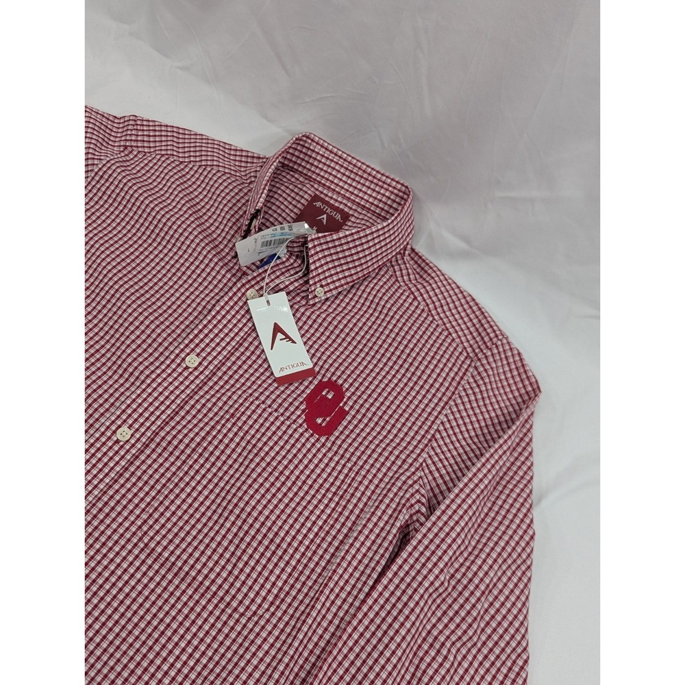 NWT Oklahoma Sooners Antigua long sleeve button front embroidered shirt Medium